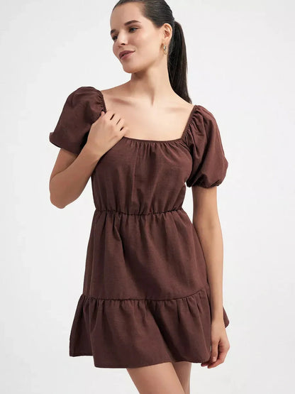 Mocha Charm Mini Dress