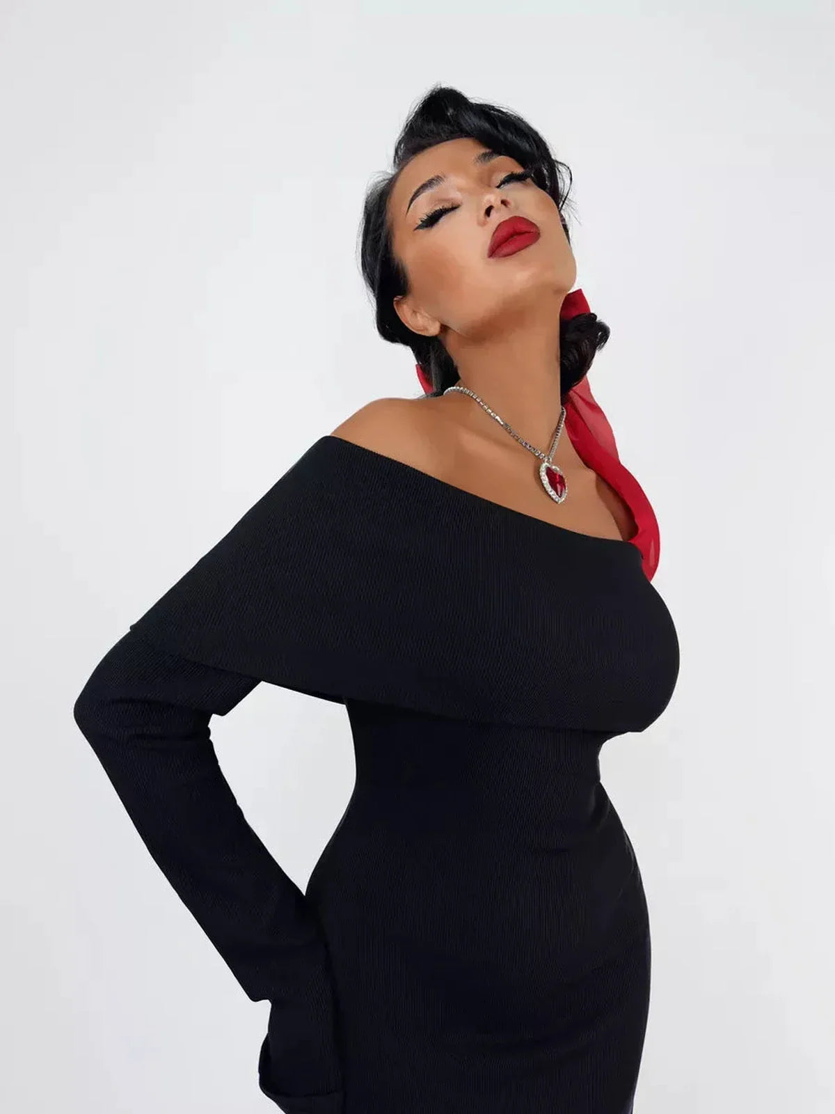 Velour Charm Midi Dress