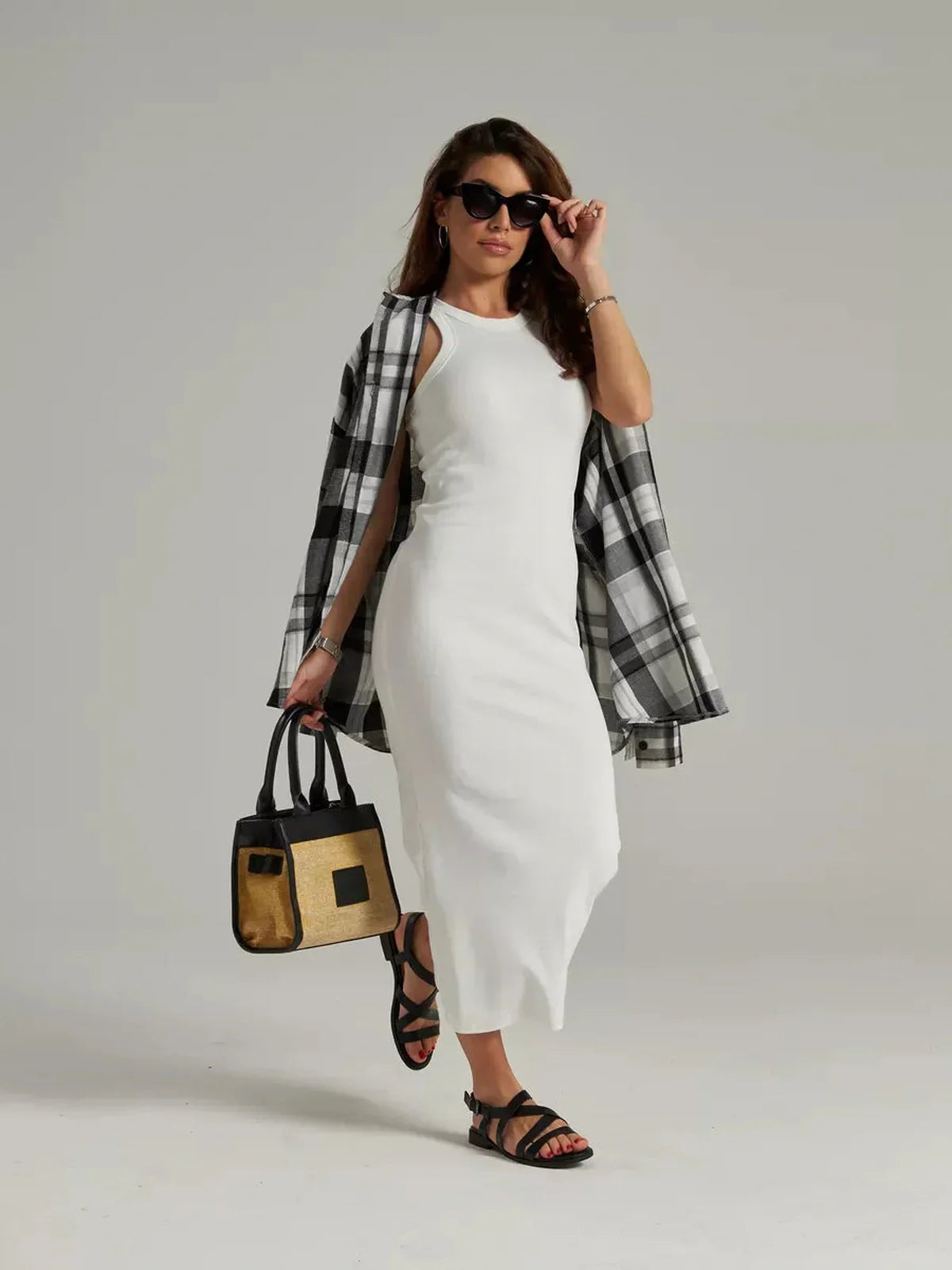 Swanline Midi Dress