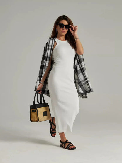 Swanline Midi Dress