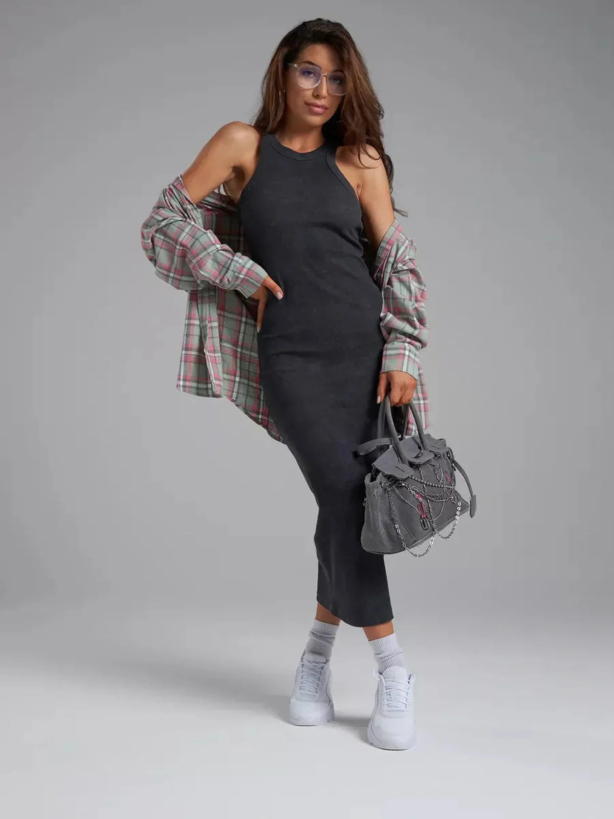 Graphite Muse Midi Dress