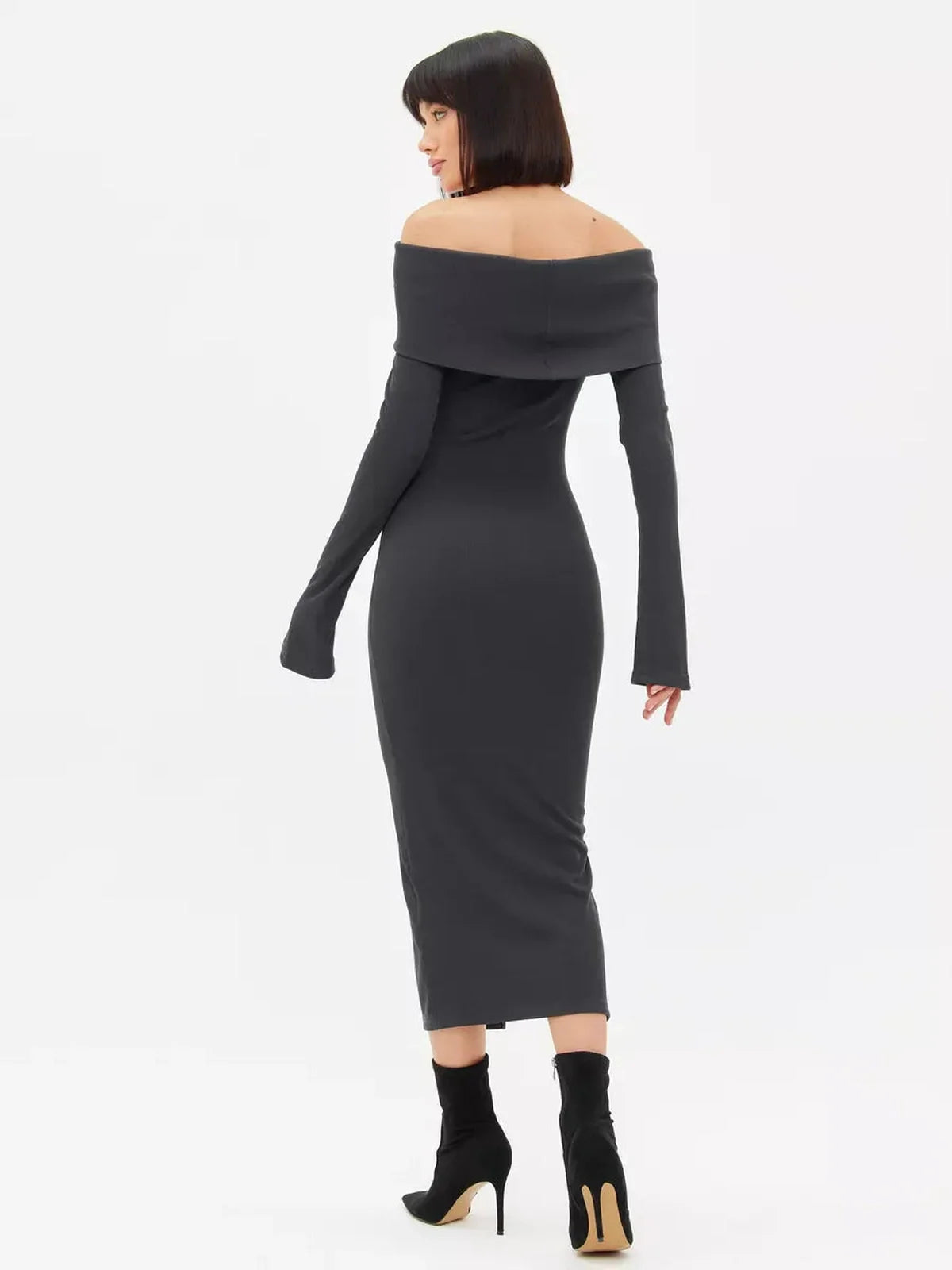 Midnight Drape Midi Dress