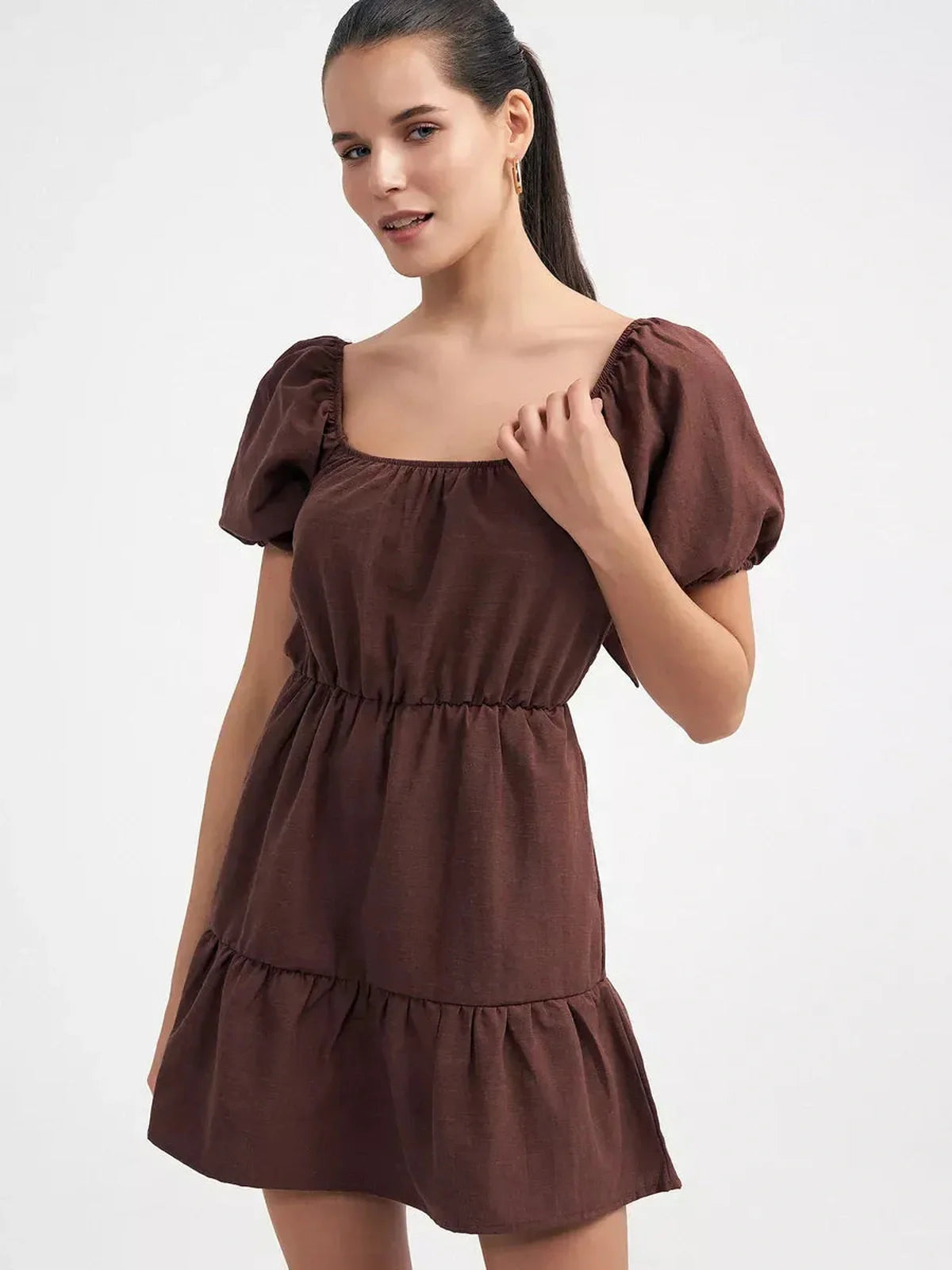 Mocha Charm Mini Dress