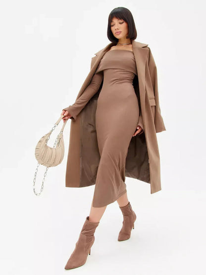 Sculpted Charm Midi Dress