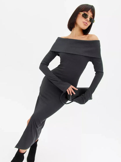 Midnight Drape Midi Dress