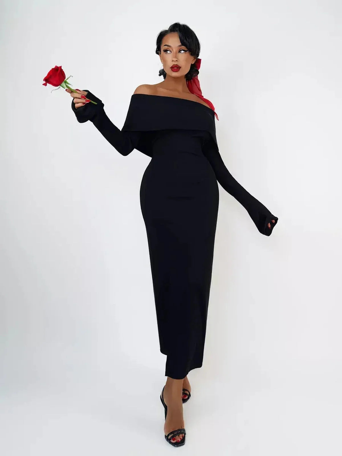 Velour Charm Midi Dress