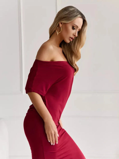 Crimson Ease Midi Dress
