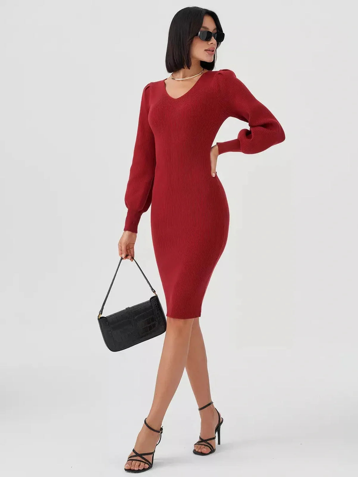 Crimson Curve Mini Dress