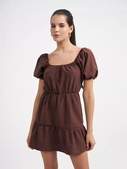 Mocha Charm Mini Dress