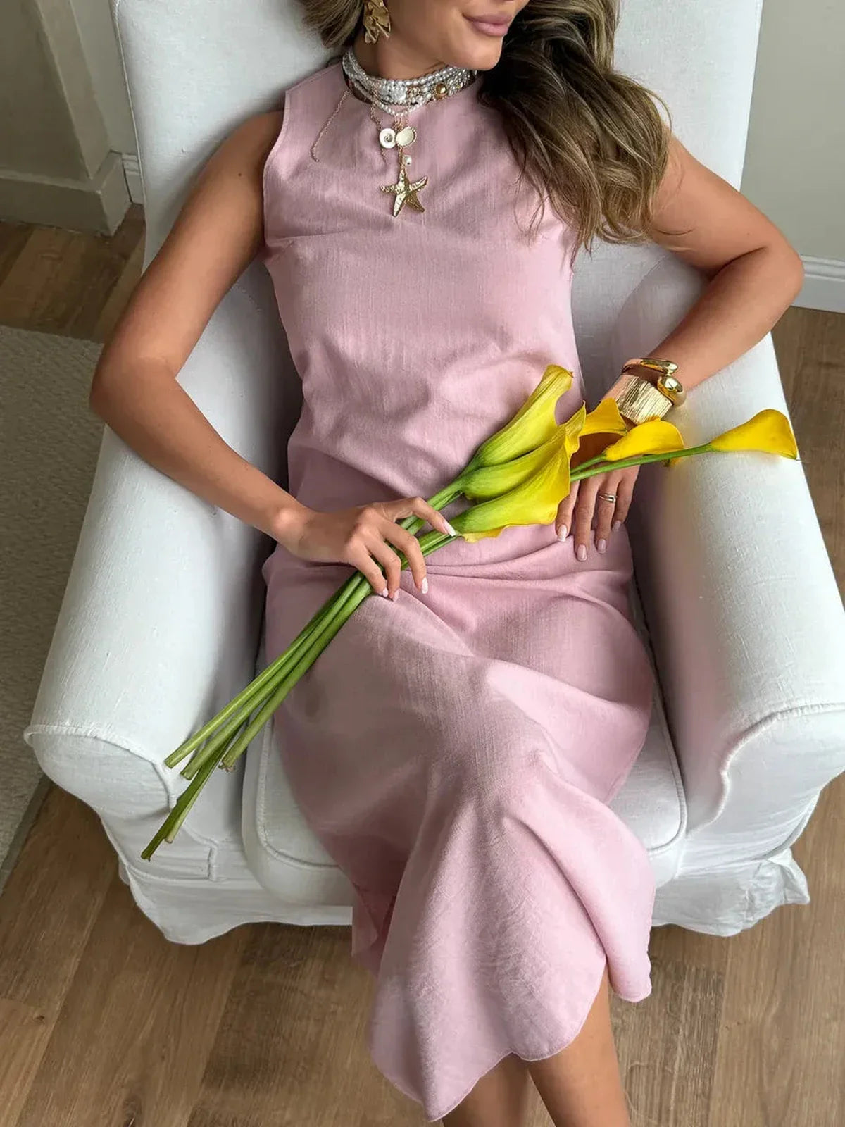 Rose Solstice Midi Dress