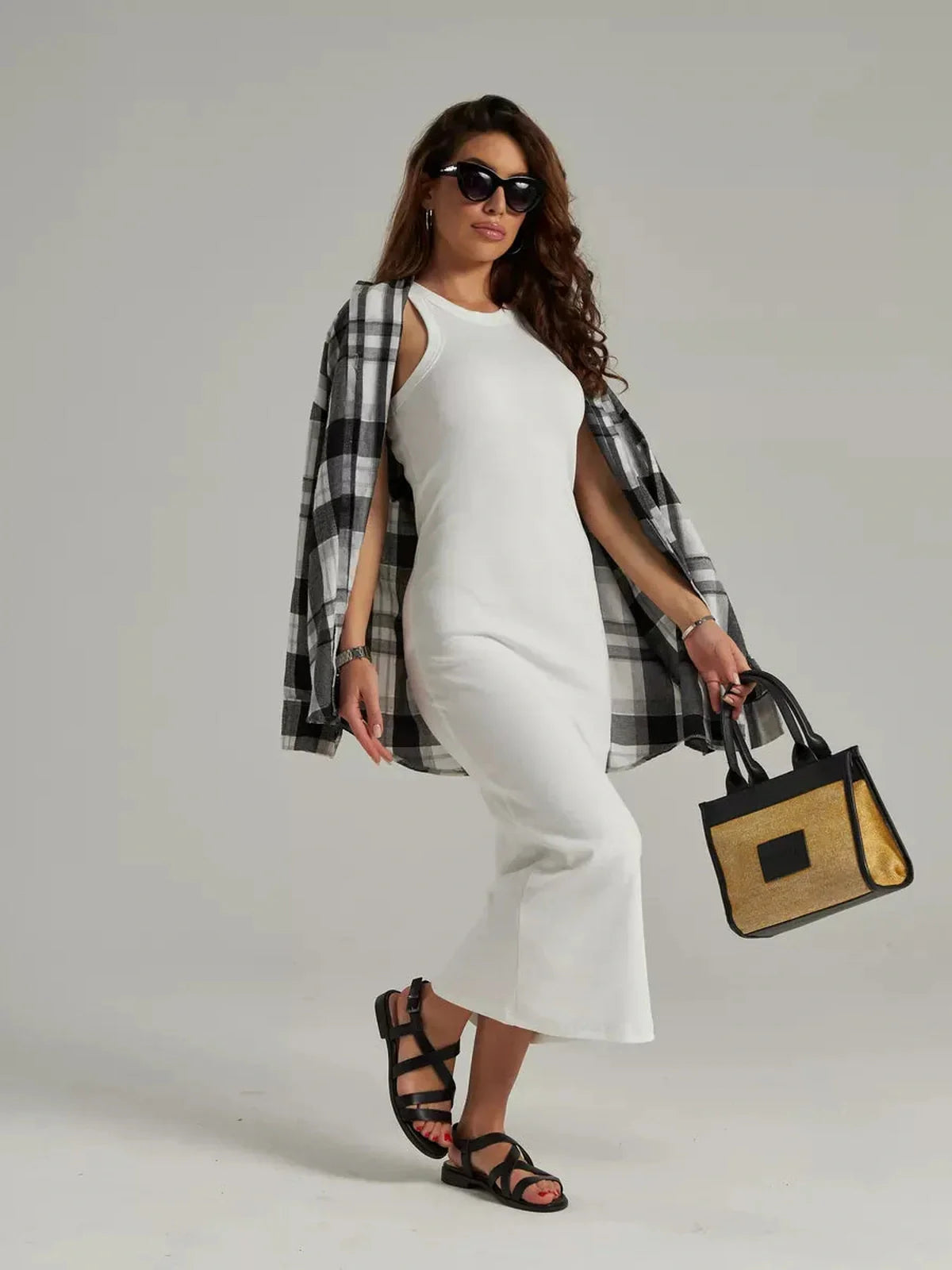 Swanline Midi Dress