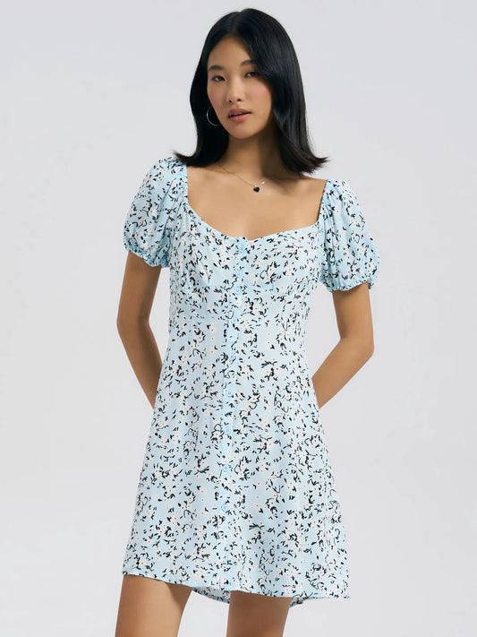 Sky Petal Mini Dress