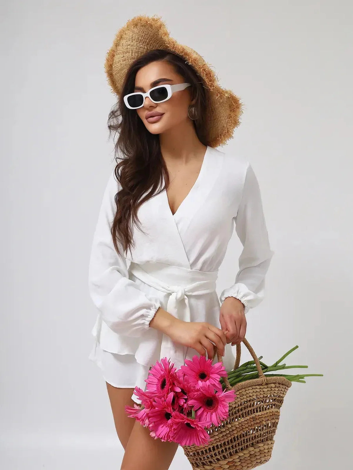 White Wrap Playsuit