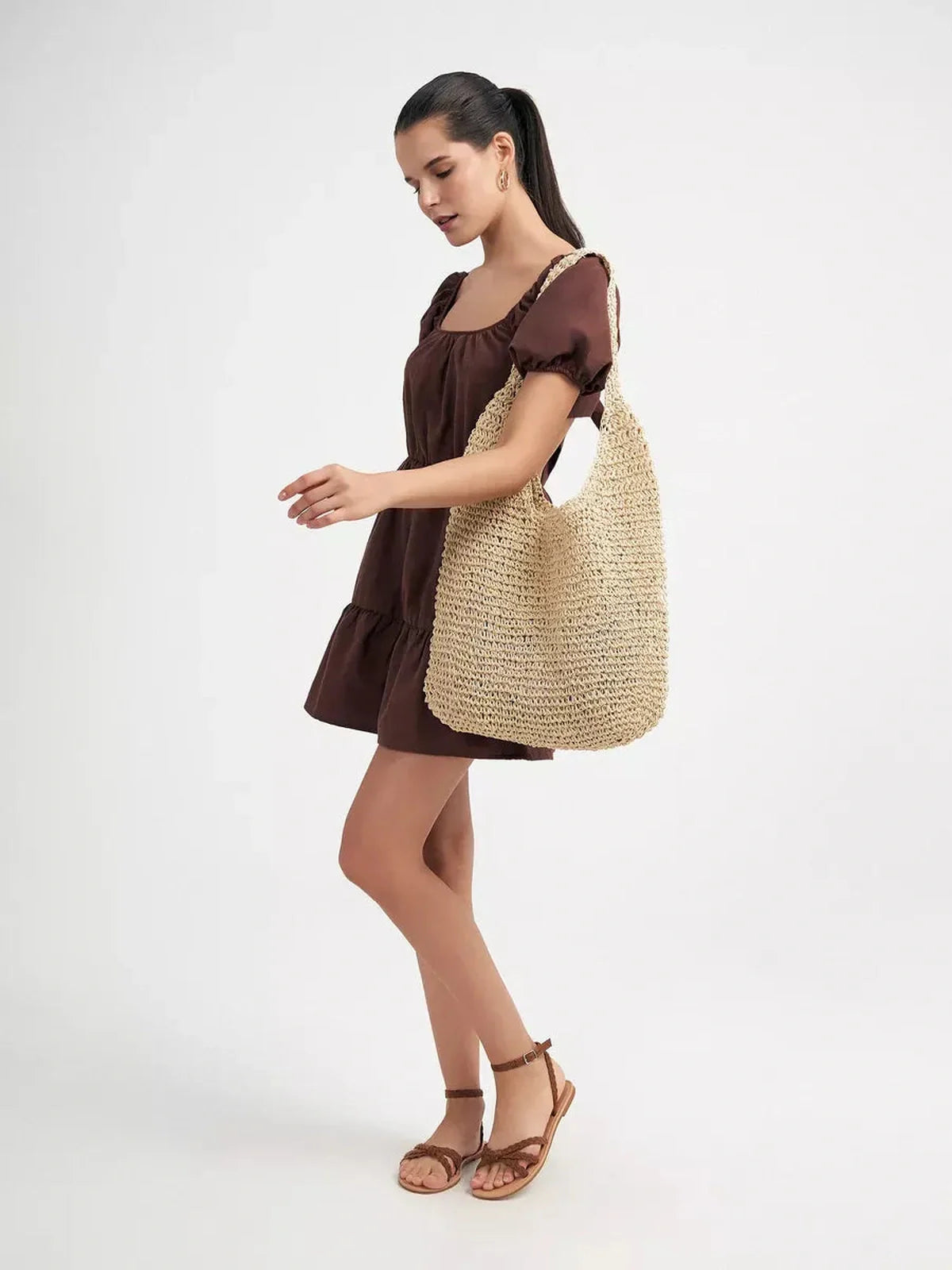 Mocha Charm Mini Dress