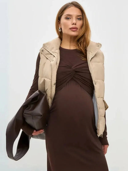Mocha Fold Midi Dress