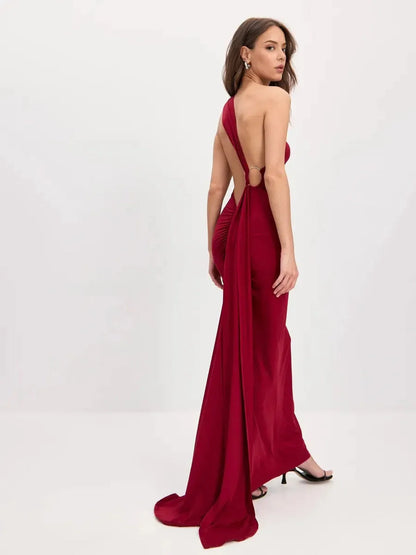 Sculpted Flame Maxi Dress