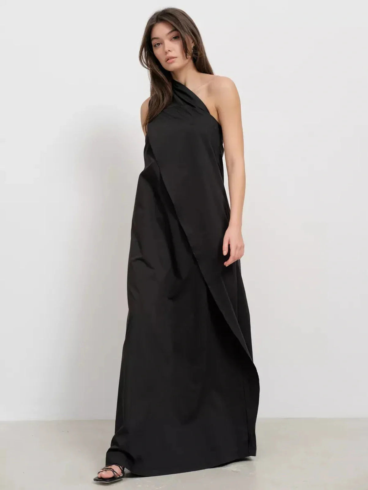 Noir Fold Maxi Dress