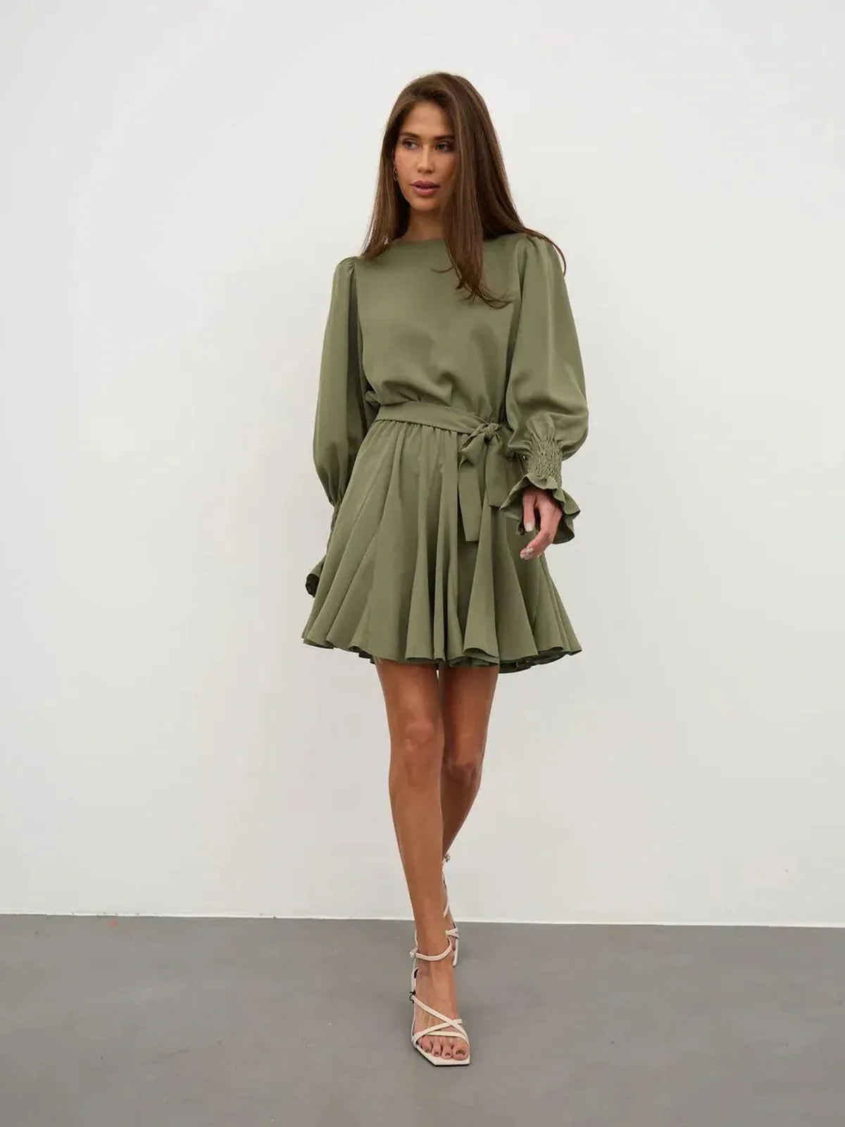 Olive Luxe Mini Dress