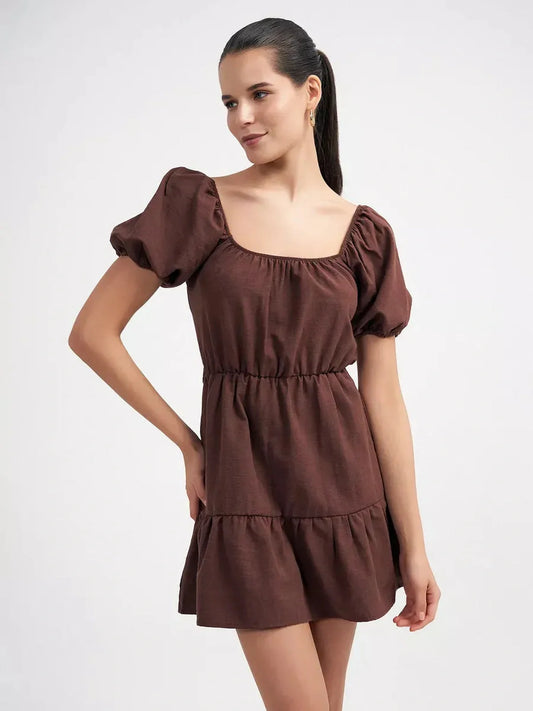 Mocha Charm Mini Dress