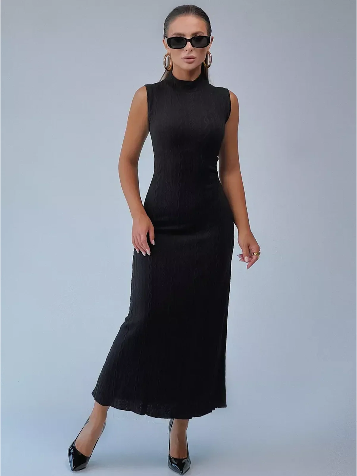Noir Sculpt Maxi Dress