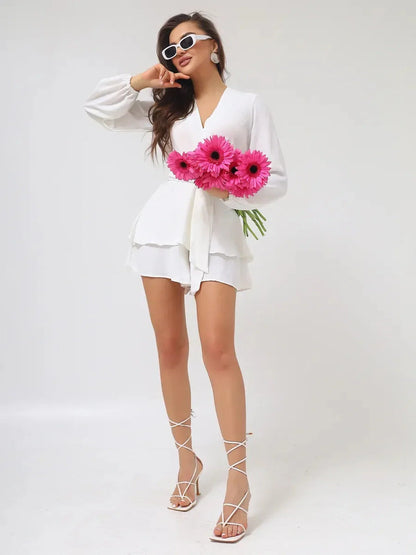White Wrap Playsuit