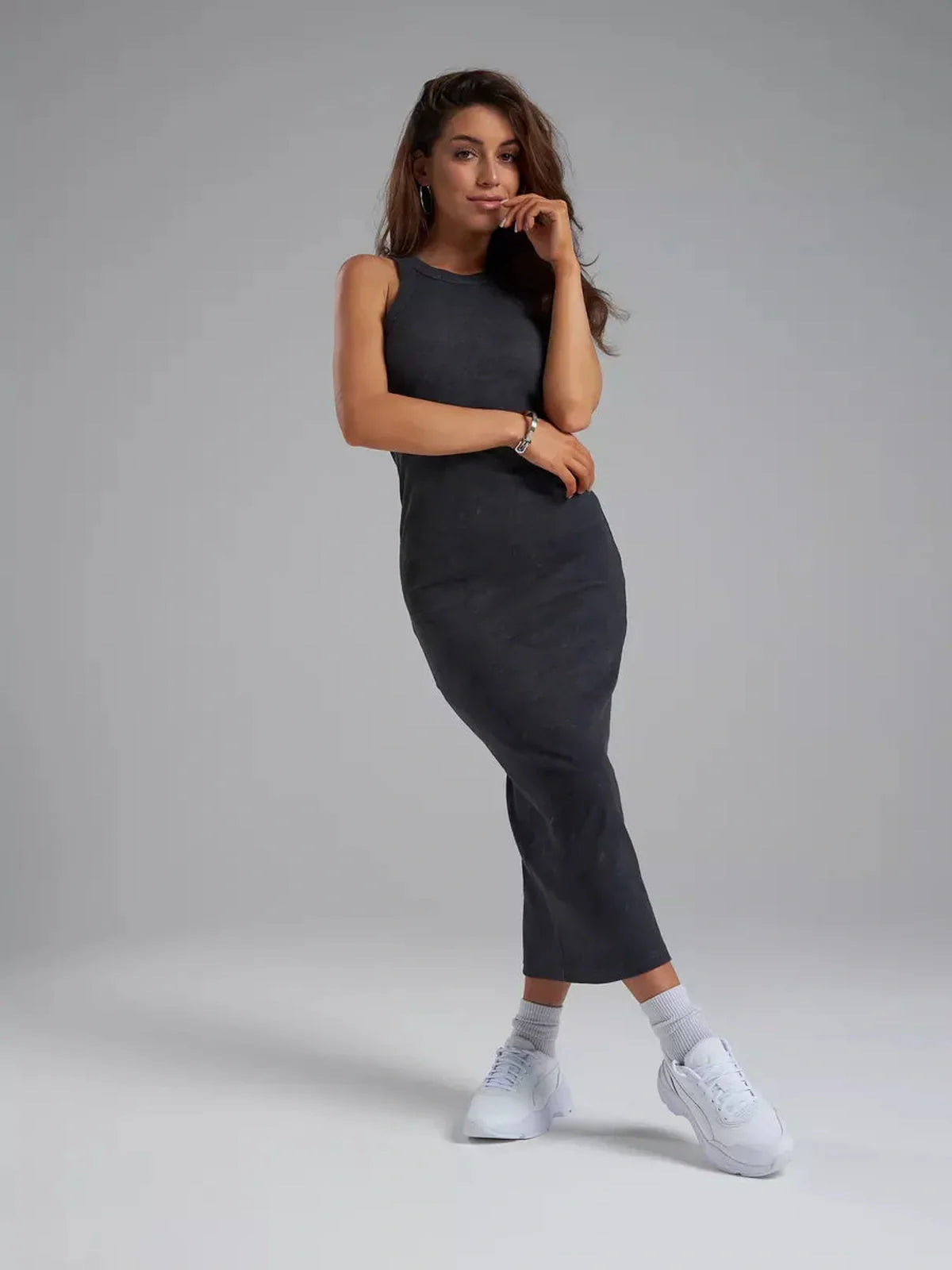 Graphite Muse Midi Dress