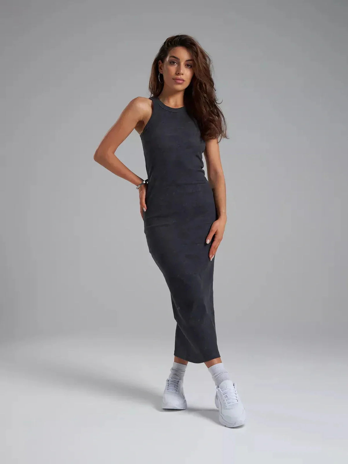 Graphite Muse Midi Dress