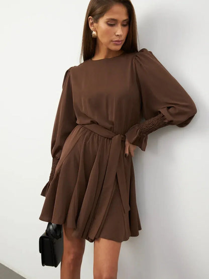Mocha Grace Mini Dress