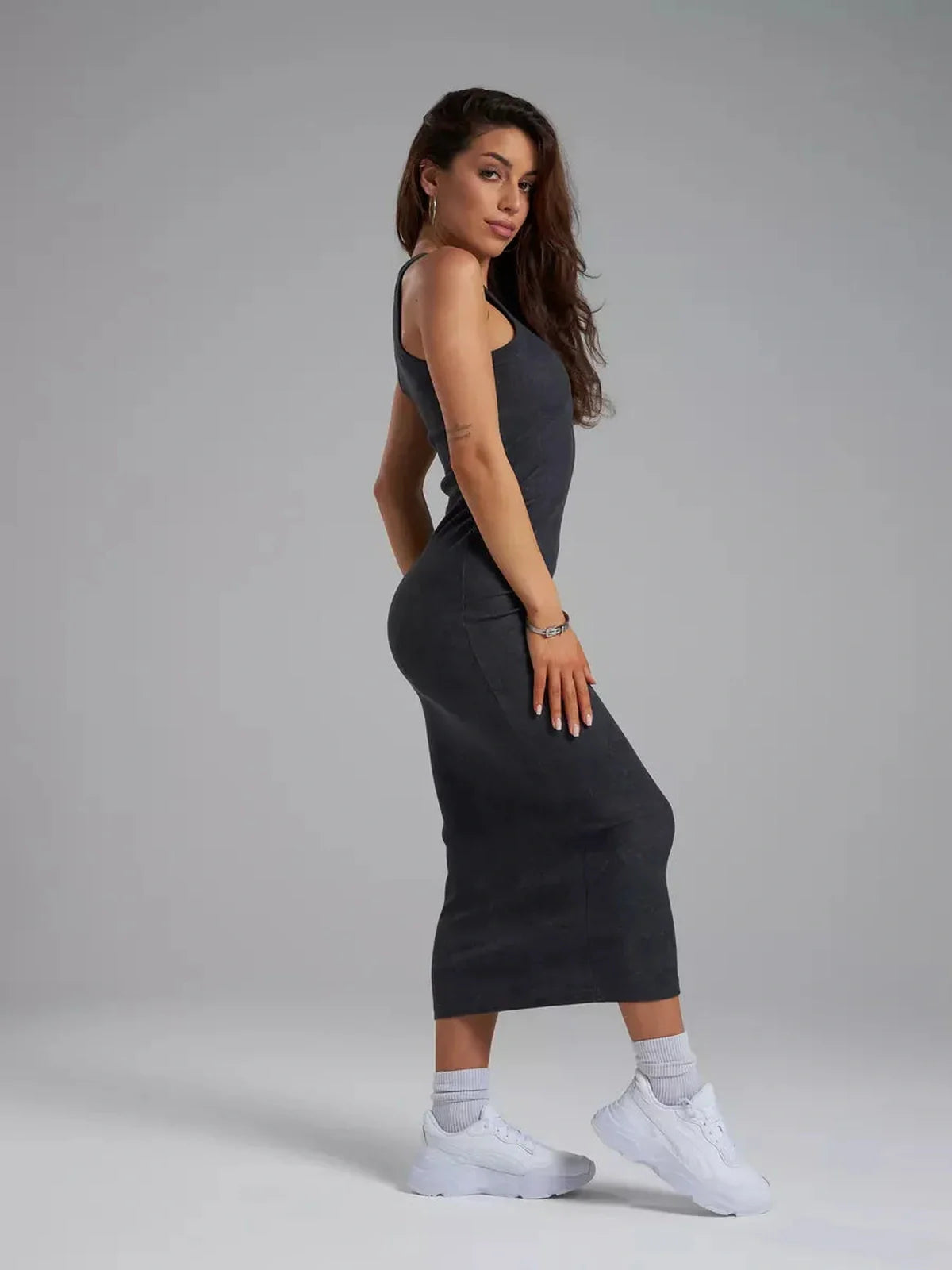 Graphite Muse Midi Dress