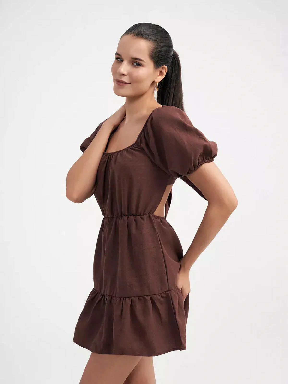 Mocha Charm Mini Dress
