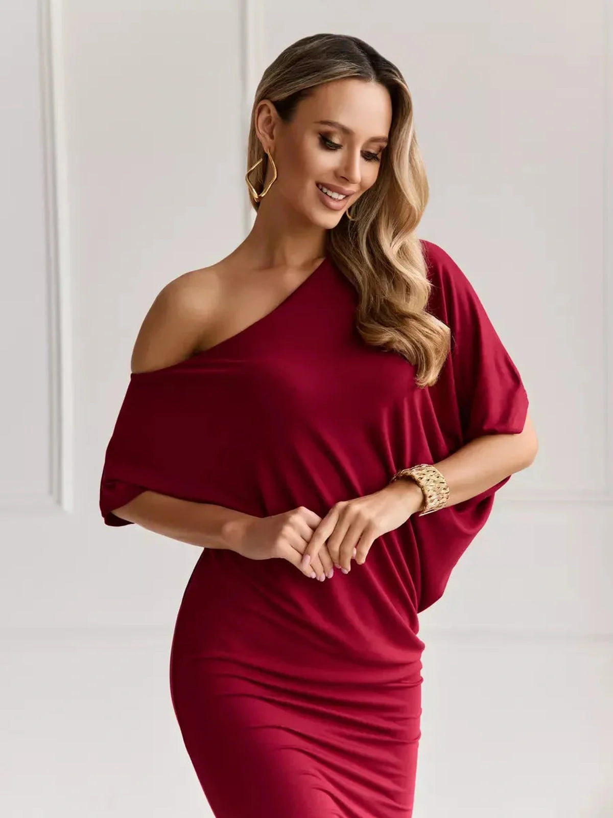Crimson Ease Midi Dress