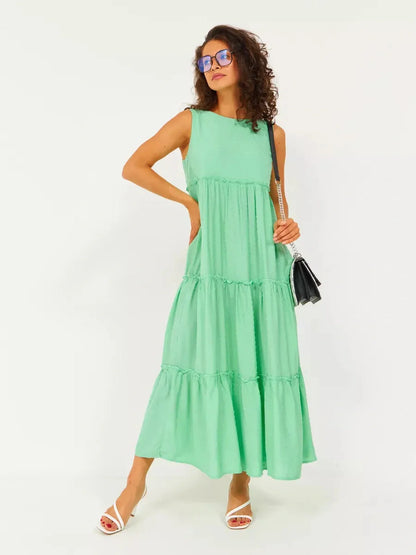 Mint Cascade Midi Dress