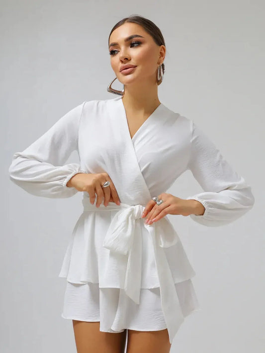 White Wrap Playsuit
