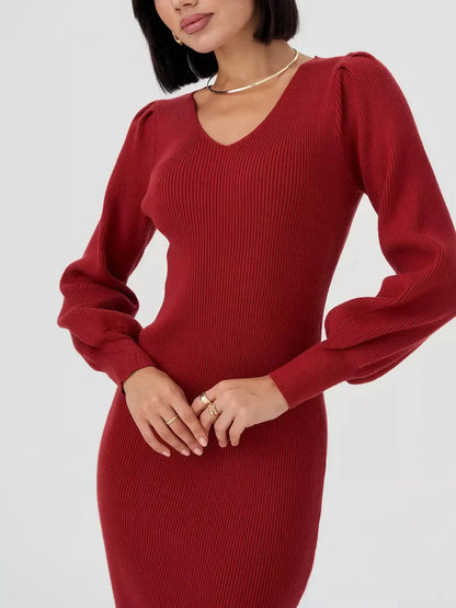 Crimson Curve Mini Dress