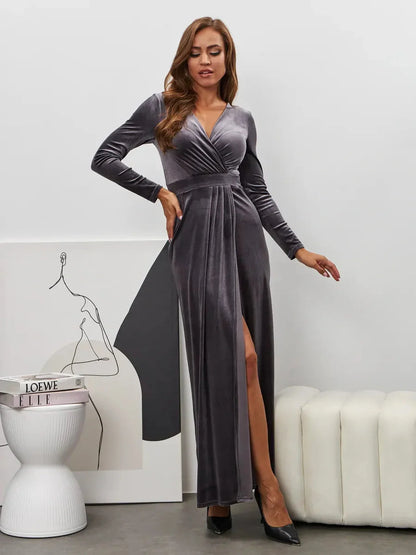 Noir Whisper Maxi Dress