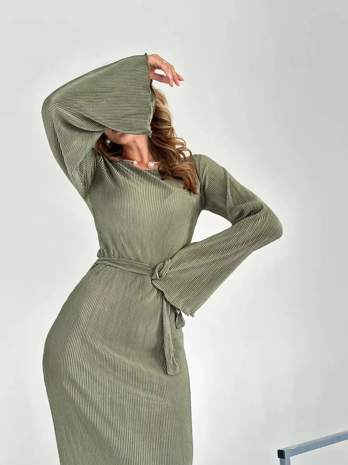 Sculpted Grace Midi Dress