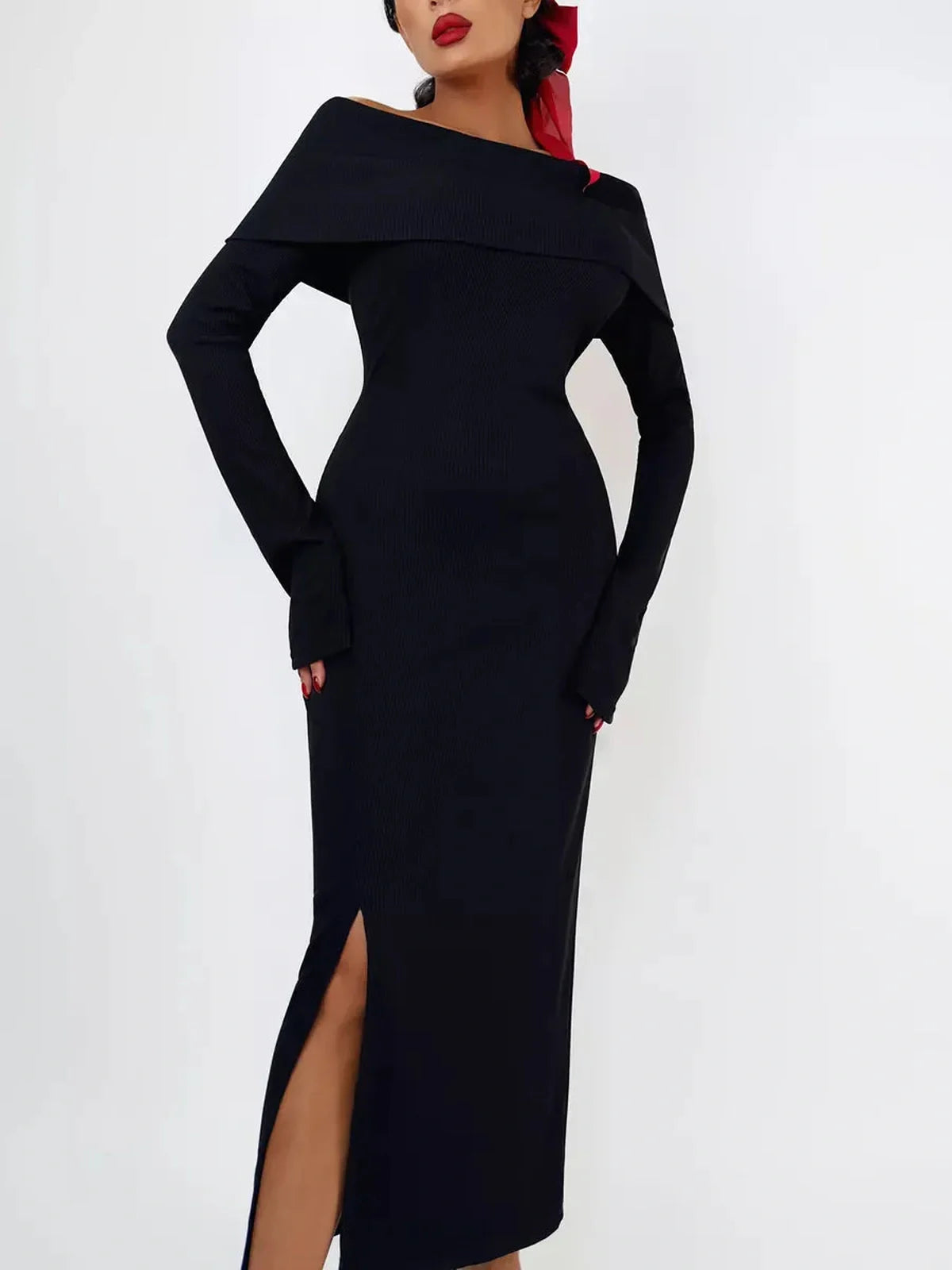 Velour Charm Midi Dress