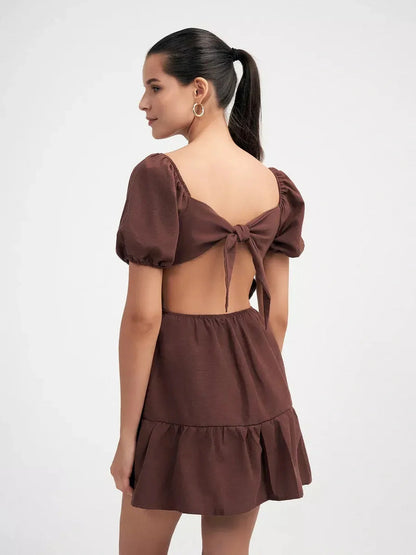 Mocha Charm Mini Dress