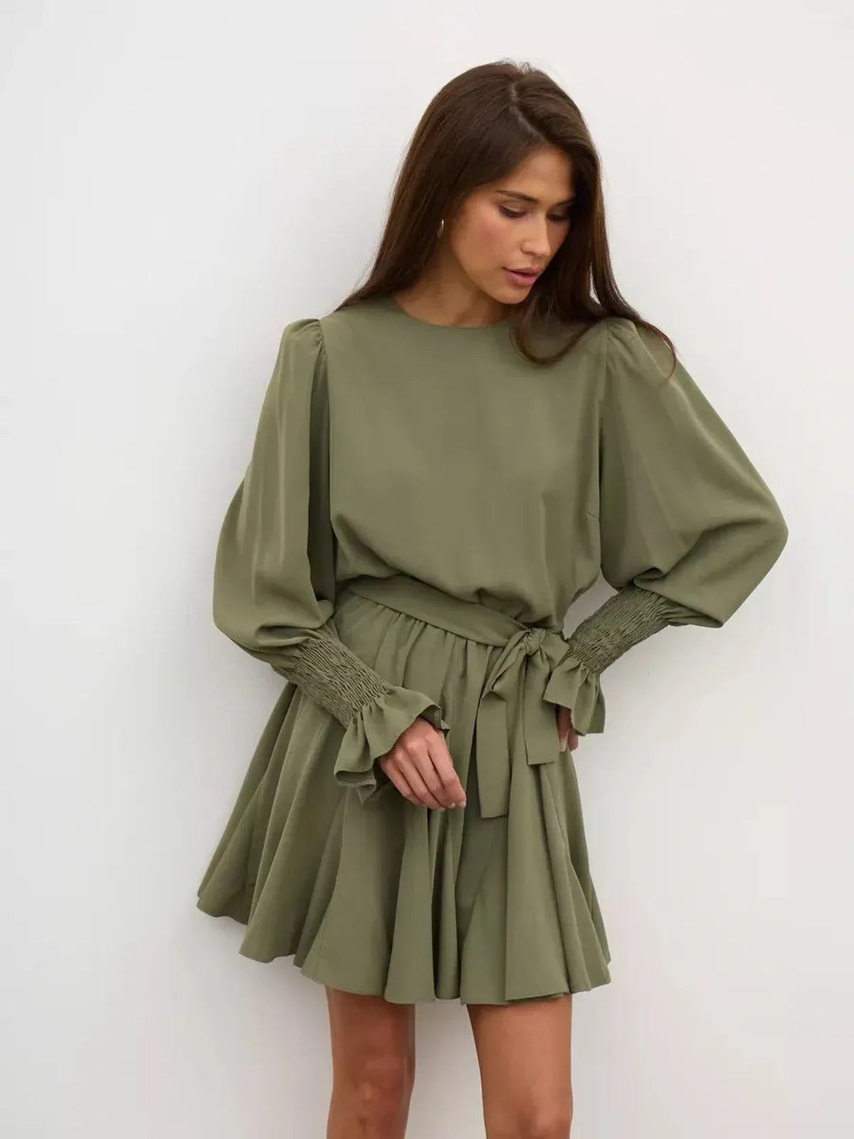 Olive Luxe Mini Dress