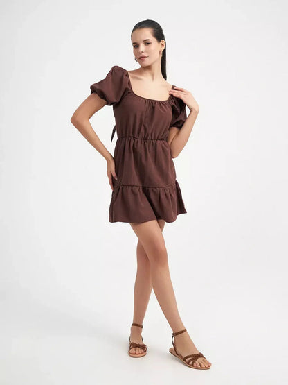 Mocha Charm Mini Dress