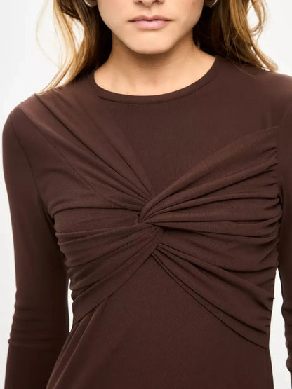 Mocha Fold Midi Dress