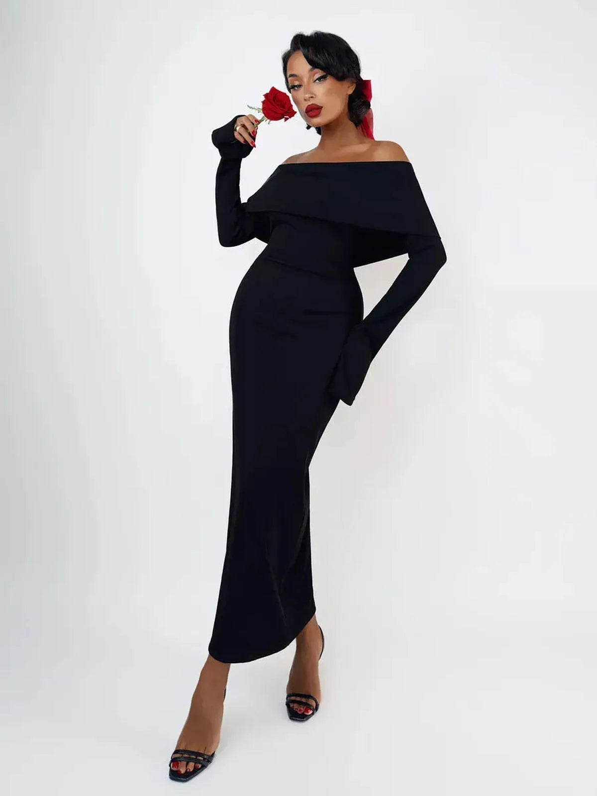 Velour Charm Midi Dress
