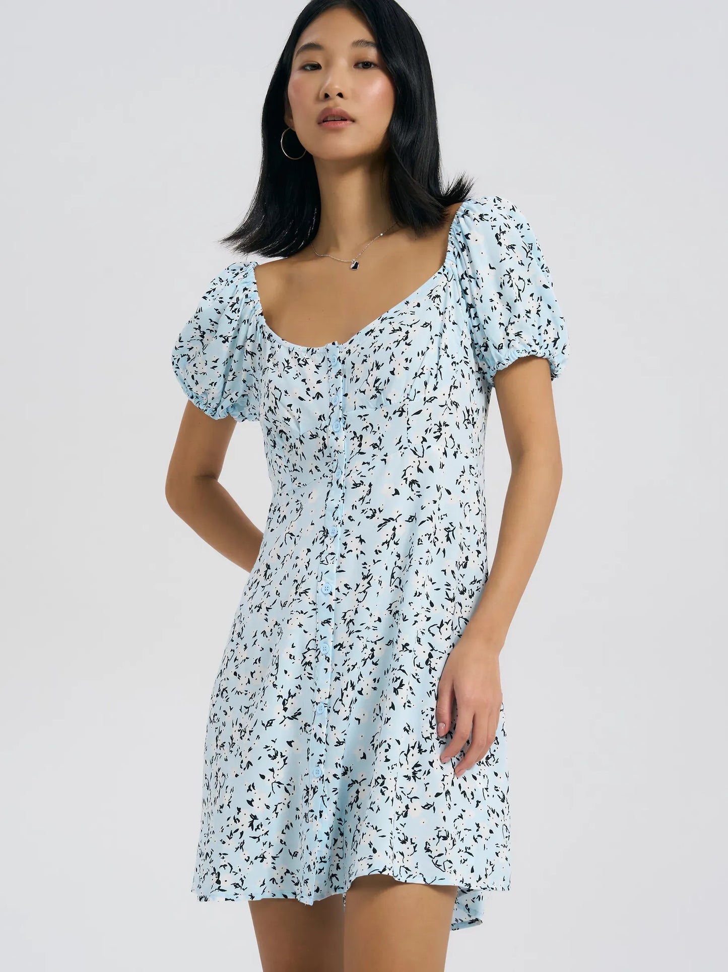 Sky Petal Mini Dress