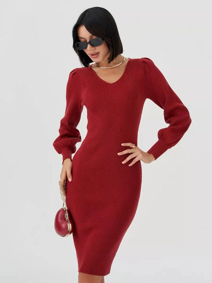 Crimson Curve Mini Dress