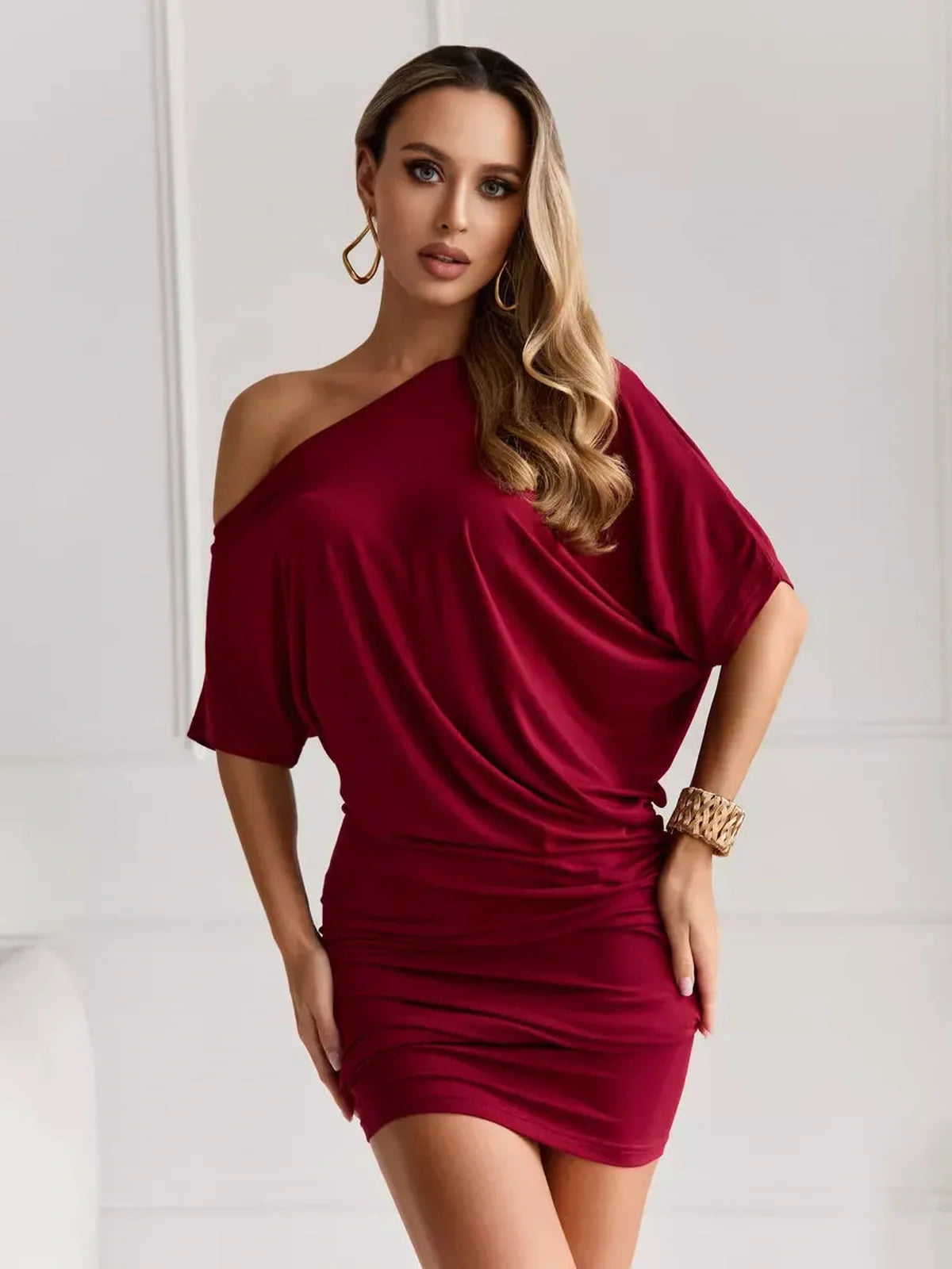 Crimson Ease Midi Dress