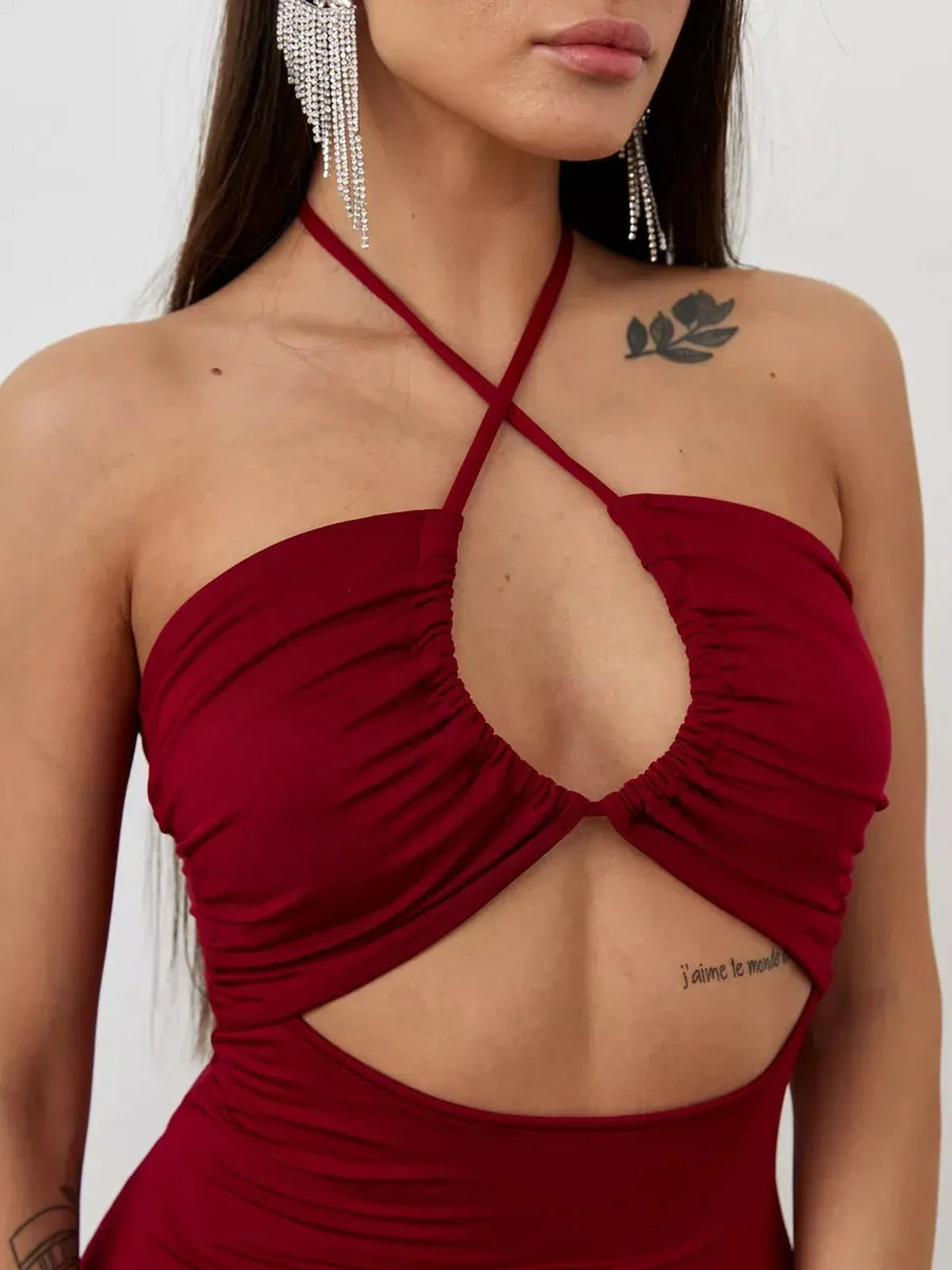 Velvet Ember Midi Dress