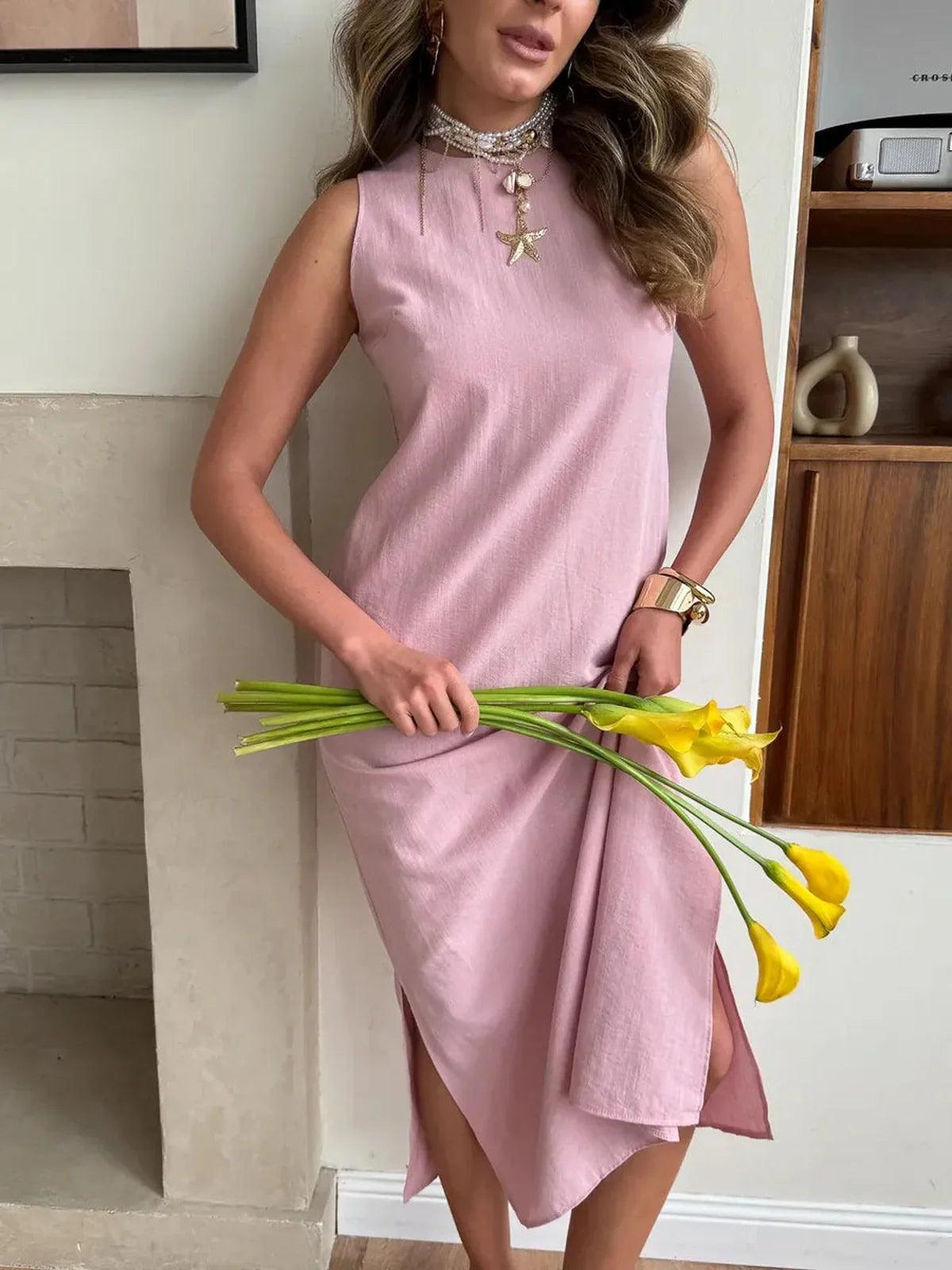 Rose Solstice Midi Dress
