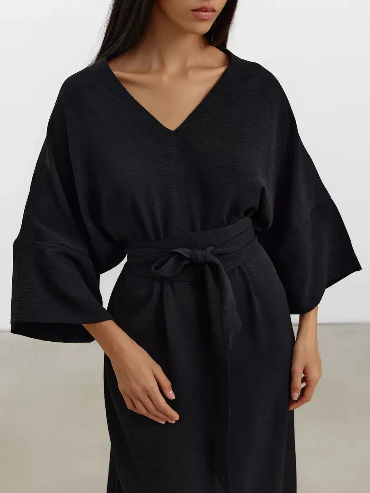 Noir Drift Maxi Dress