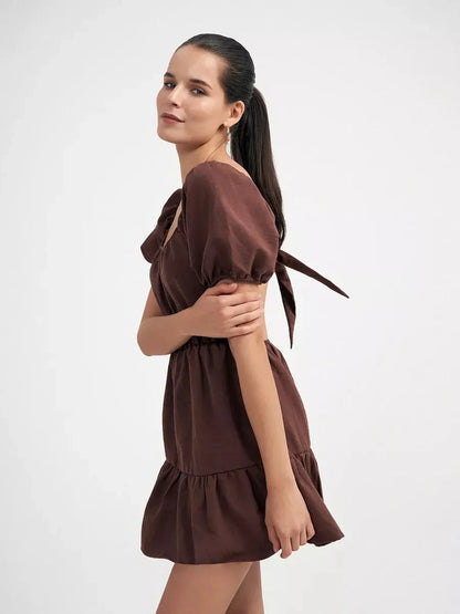 Mocha Charm Mini Dress