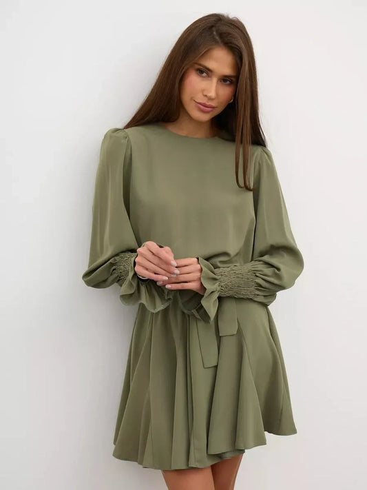 Olive Luxe Mini Dress